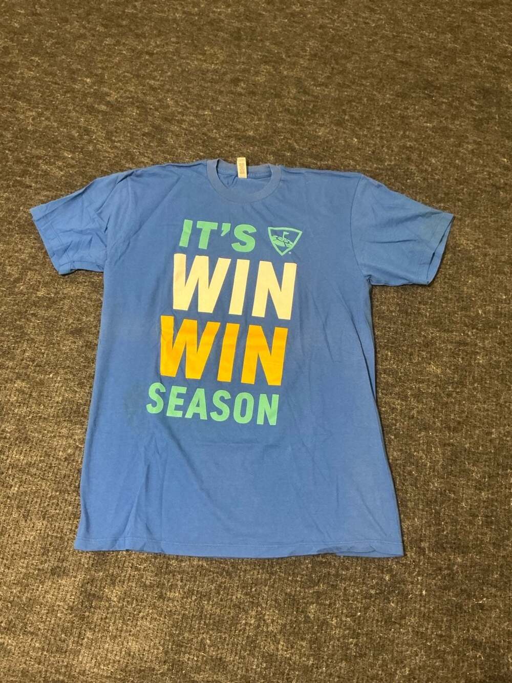 Alstyle It's Win Win Season Blue Graphic T-Shirt Large
